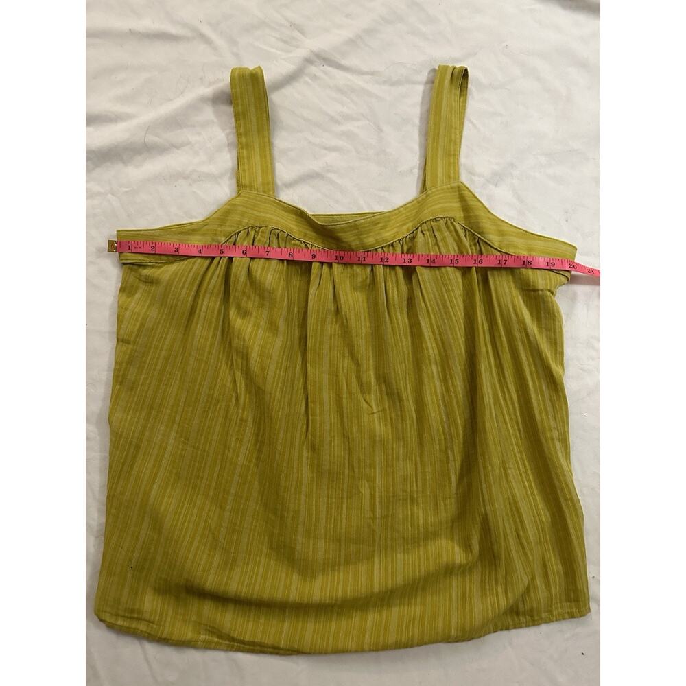 A.N.A. Yellow Green Pleated Tank Top XL – Strappy Lightweight Summer Blouse - Picture 5 of 6